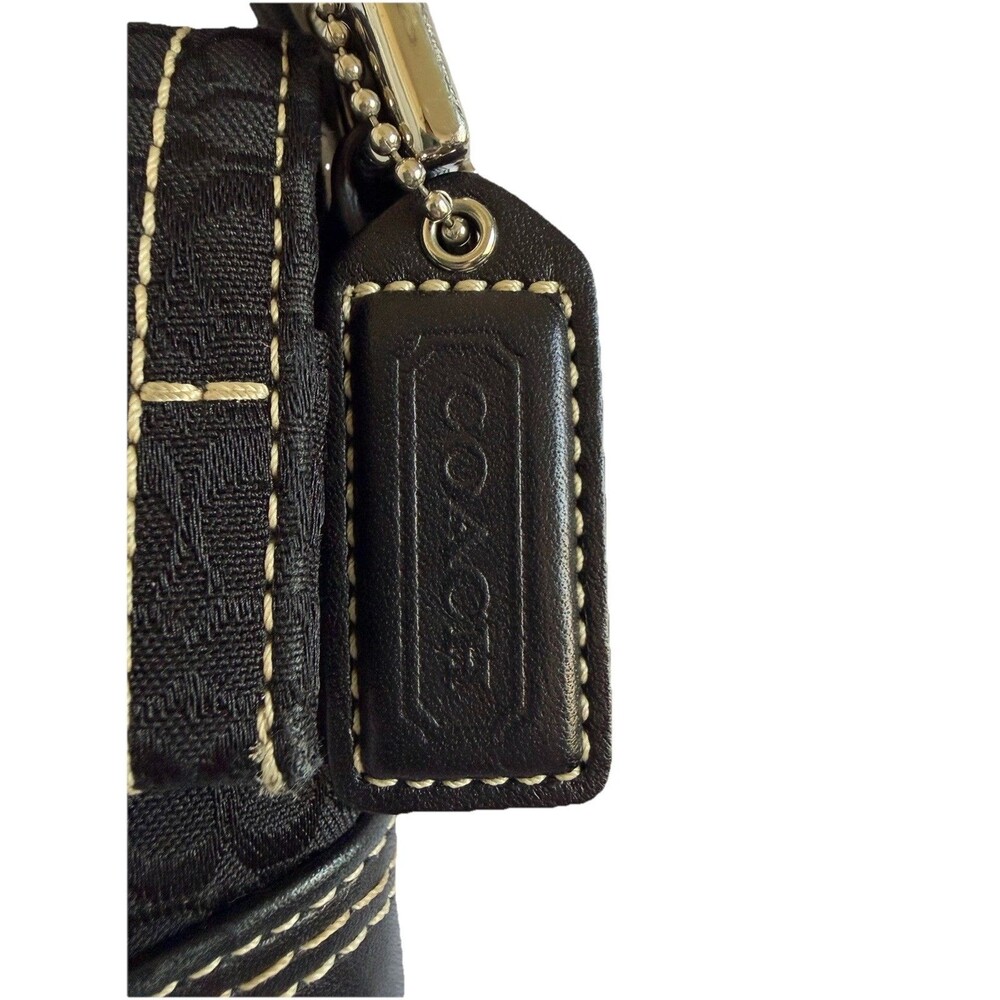 Y2K Vintage Coach Black Soho Mini Monogram Shoulder Bag With Silver Buckle - Picture 5 of 7